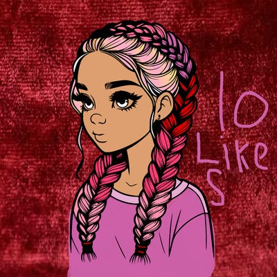 realistic girl with braids