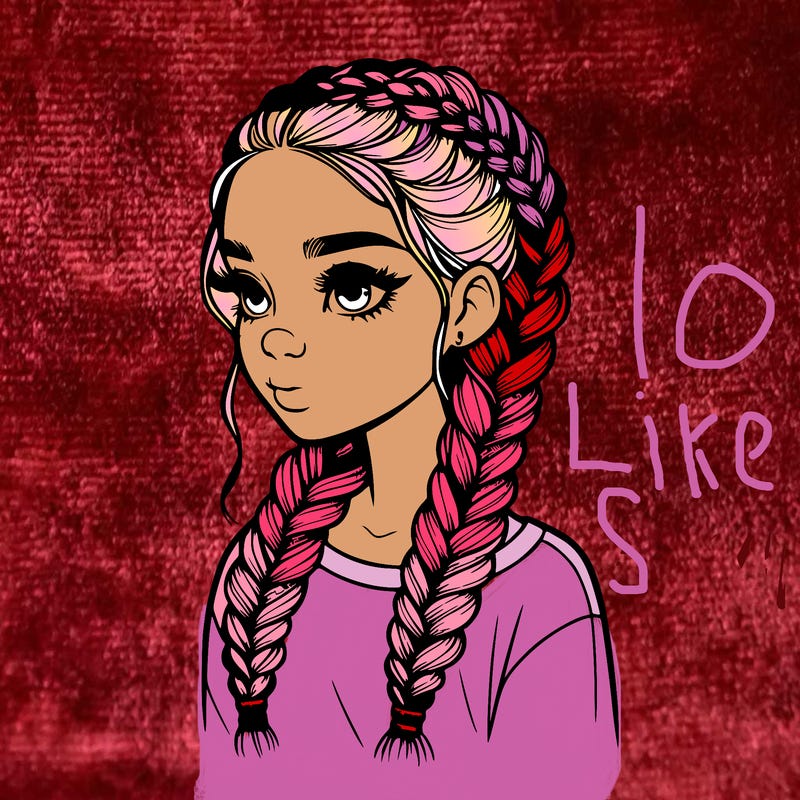 realistic girl with braids