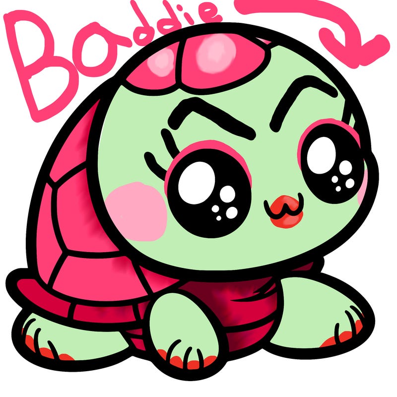 cute little animated turtle