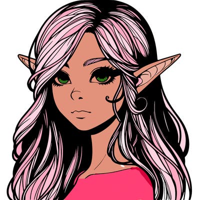 elf girl realistic dark fantasy