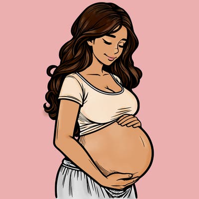 woman heavily pregnant realistic