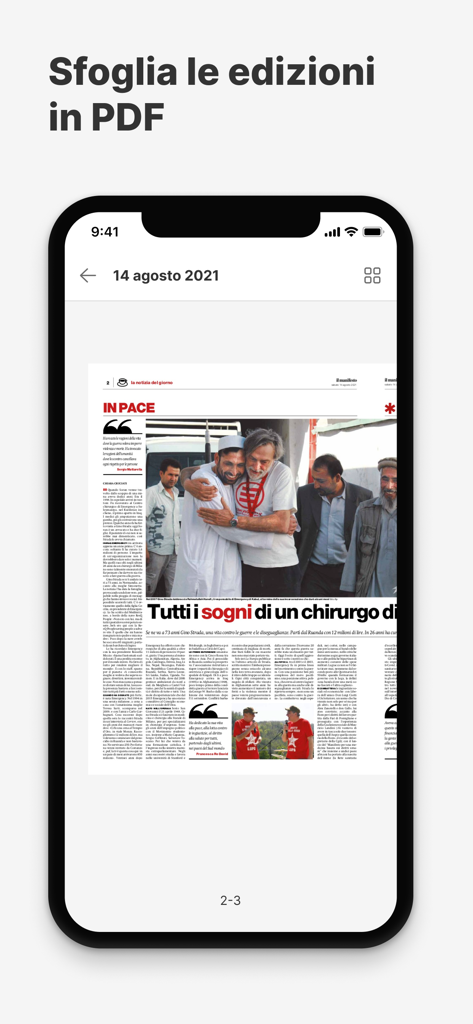 il manifesto - il manifesto mobile app interface showing a digital newspaper edition in PDF format