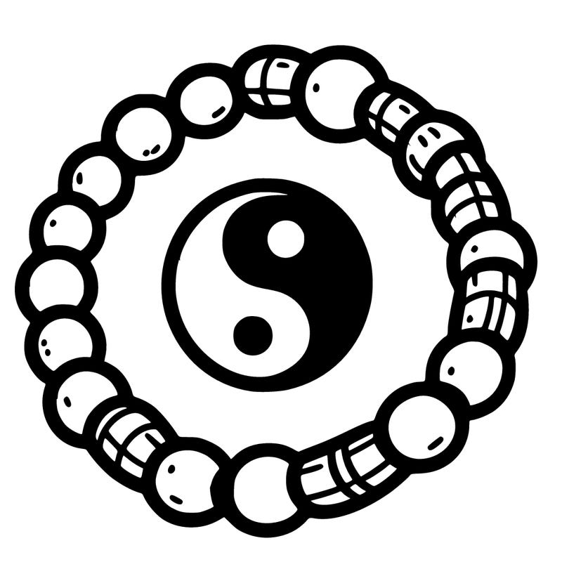 ying yang bracelet with just white in both sides