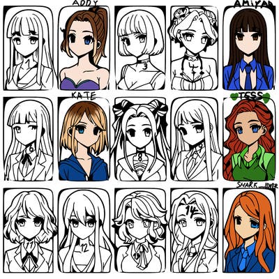 girls that look diffrent anime