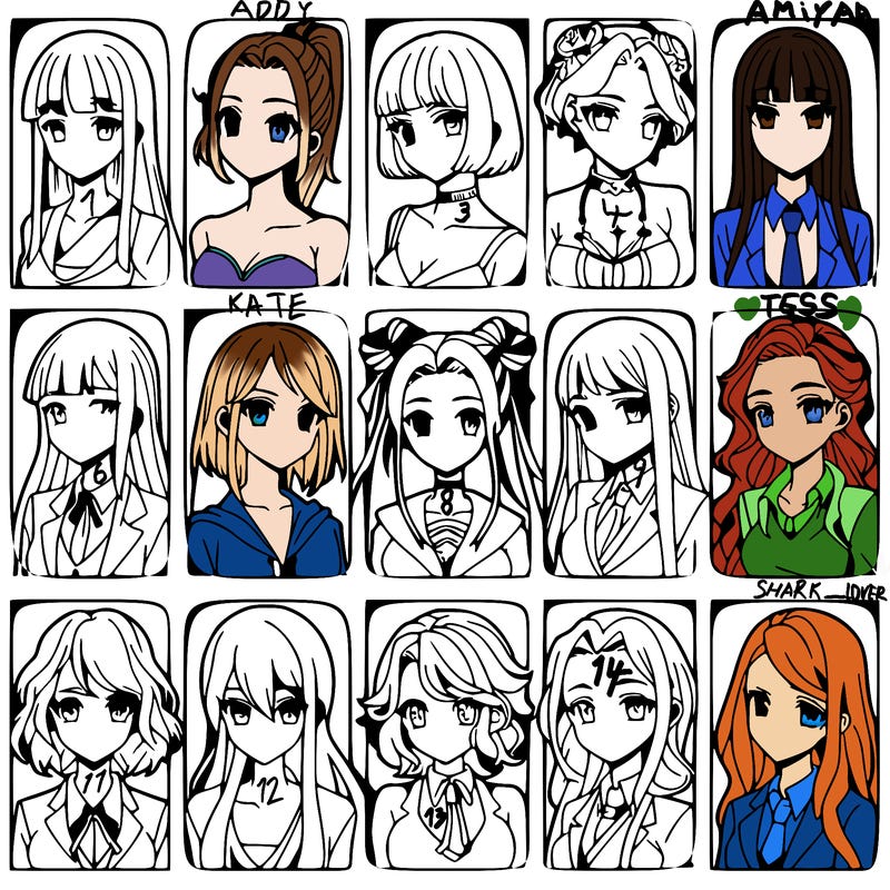 girls that look diffrent anime
