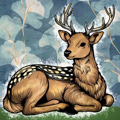 realistic deer with antlers