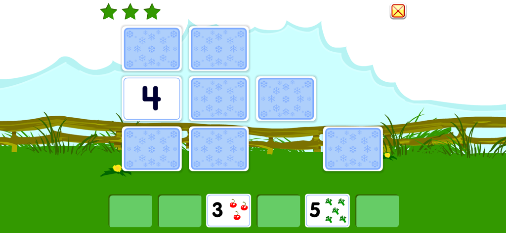 Starfall Snowman number matching and counting game screen