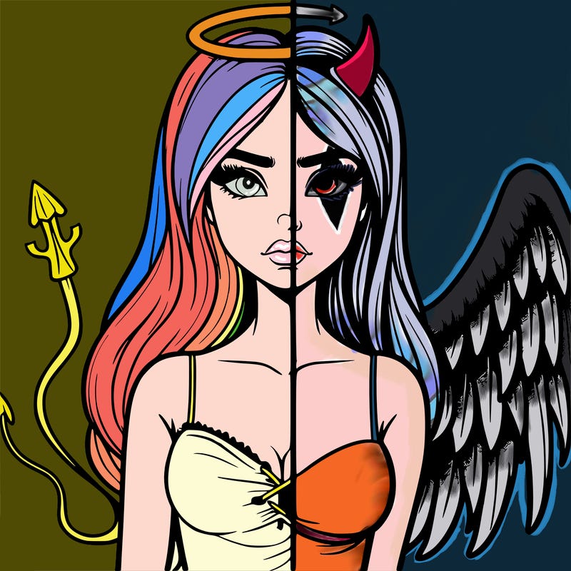 devil vs angel realistic girl