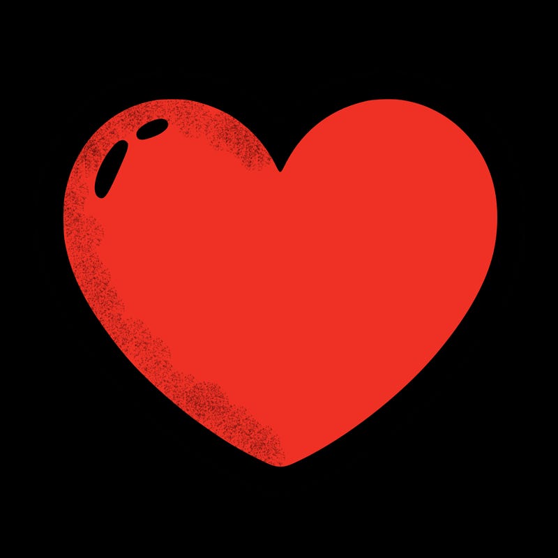 a blank heart