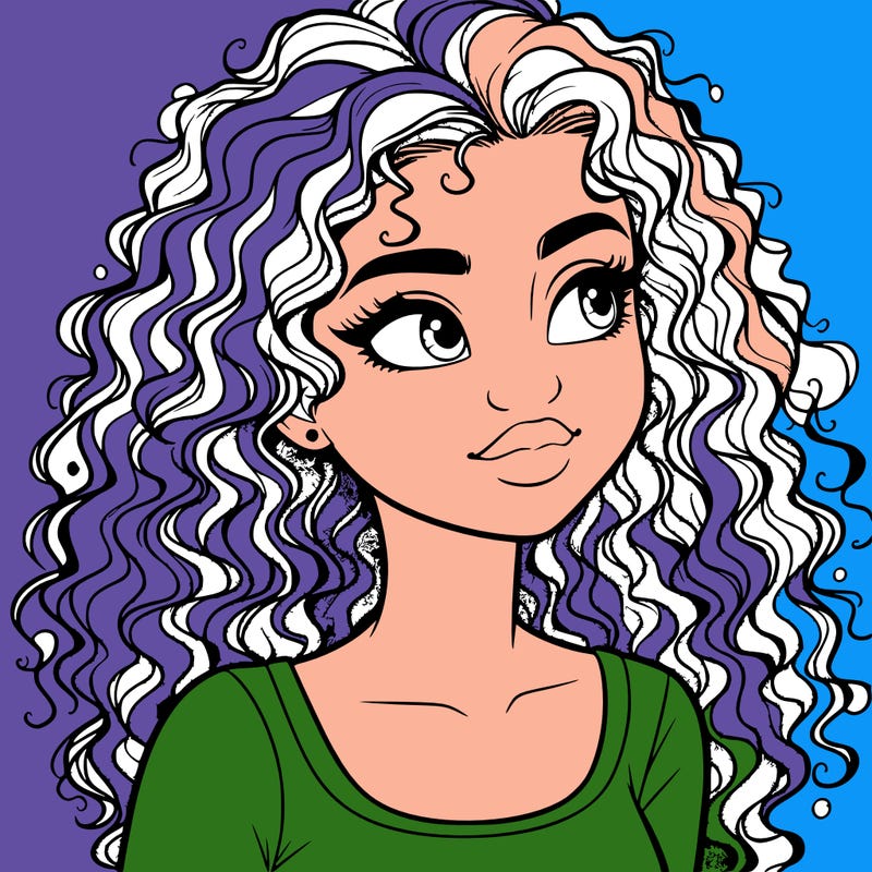 realistic girl with curly hair