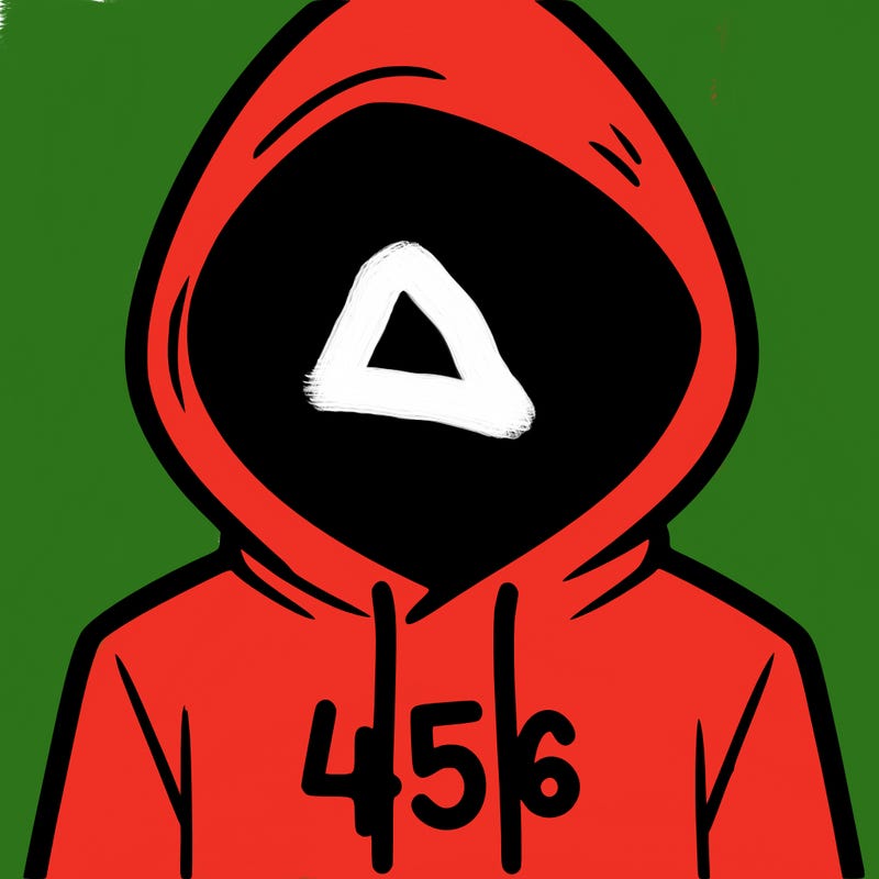 a person with non face waering a hoodie with a 456 symbol