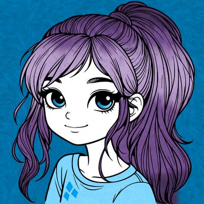 realistic girl with ponytail