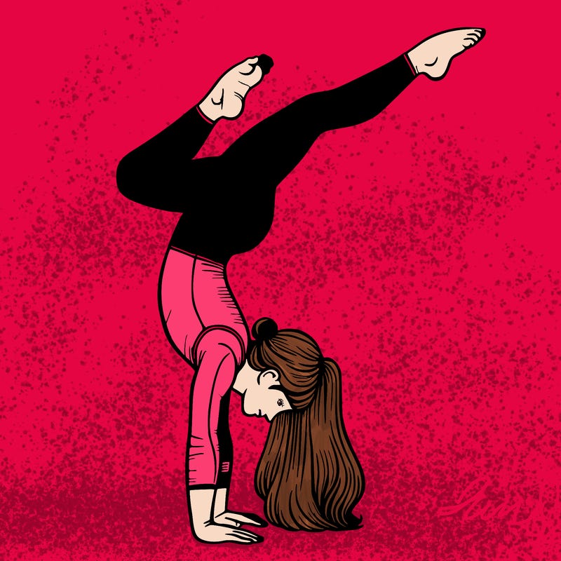 realistic, handstand, gymnastics girl