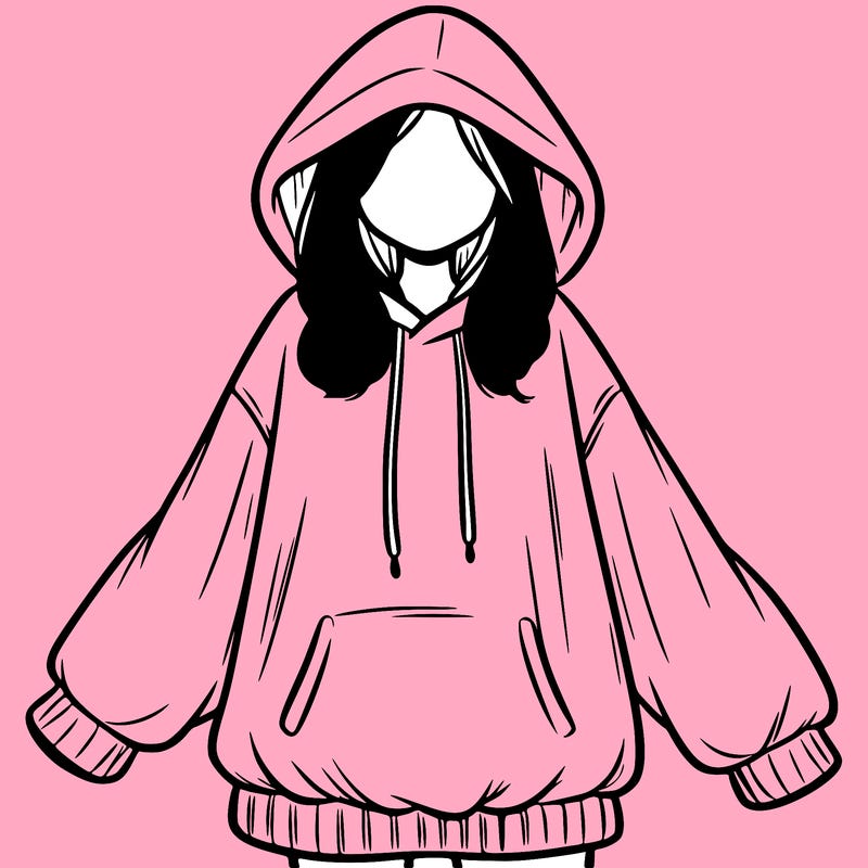 girl in oversized hoodie