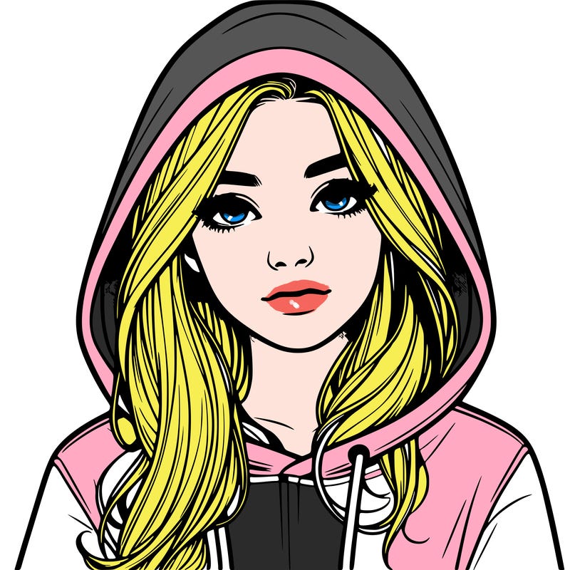 realistic girl with a hoodie