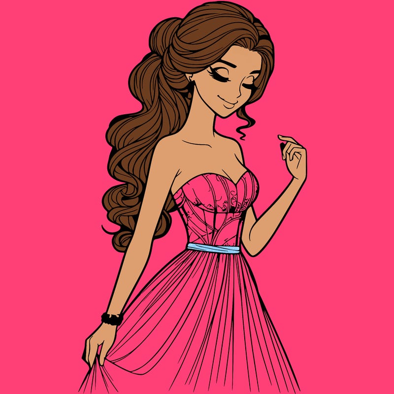 a realistic woman wearing an elegant dress