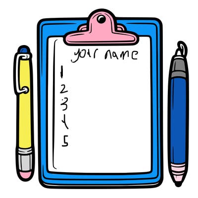 blank clip board with pen