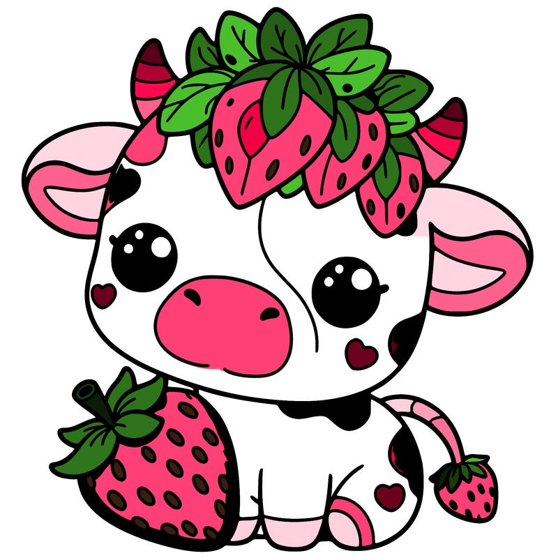 cute strawberry cow