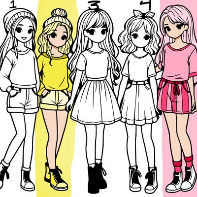 a group of five girls