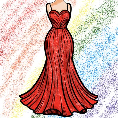 attractive long fashion dress