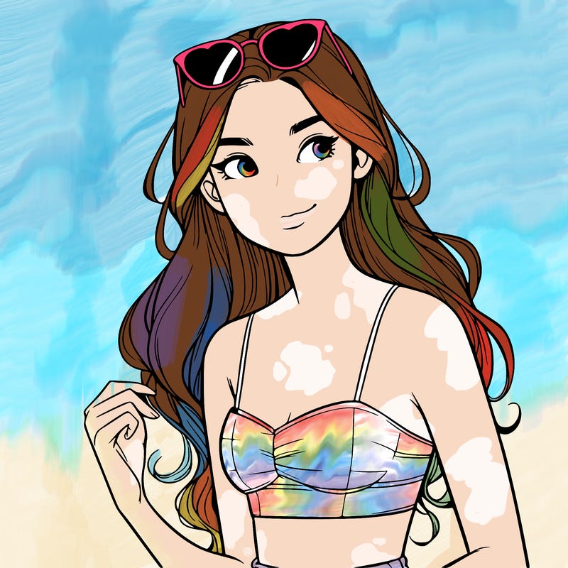 realistic girl in swimsuit