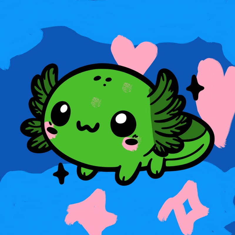 cute easy baby axolotl