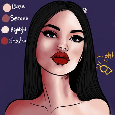 realistic woman with full lips