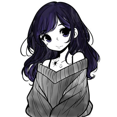 shy pretty girl wearing a sweater that is falling off one shoulder portrait