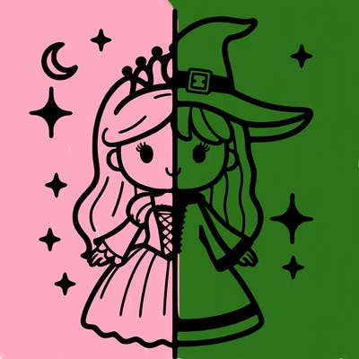 split princess and witch