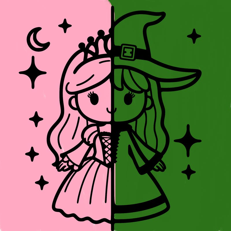 split princess and witch