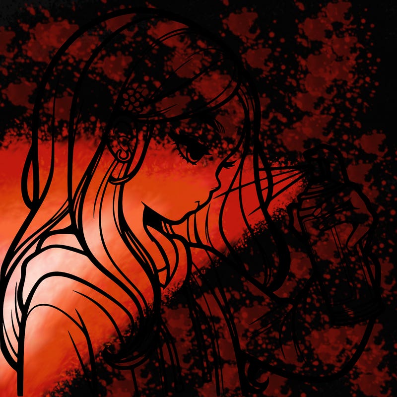 a realistic girl spray painting