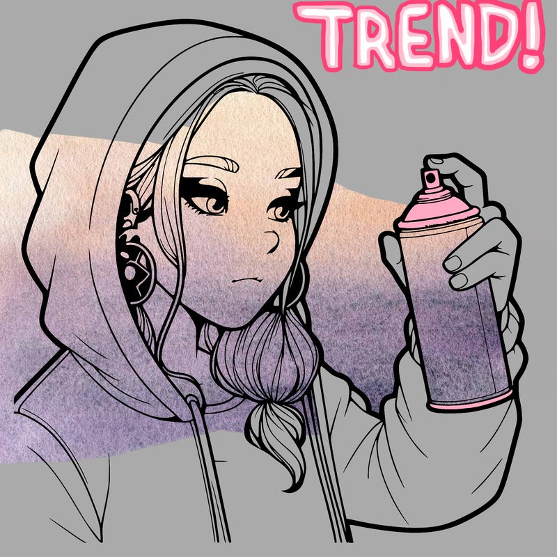 a realistic girl, spray painting