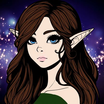 elf girl realistic dark fantasy