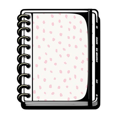 blank, realistic notebook