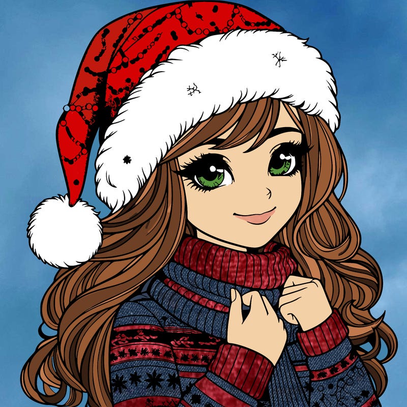 realistic christmas girl