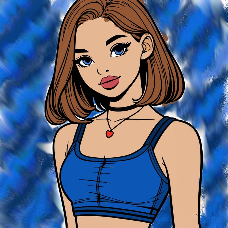 realistic girl in crop top