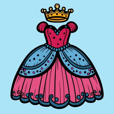gown with tiara