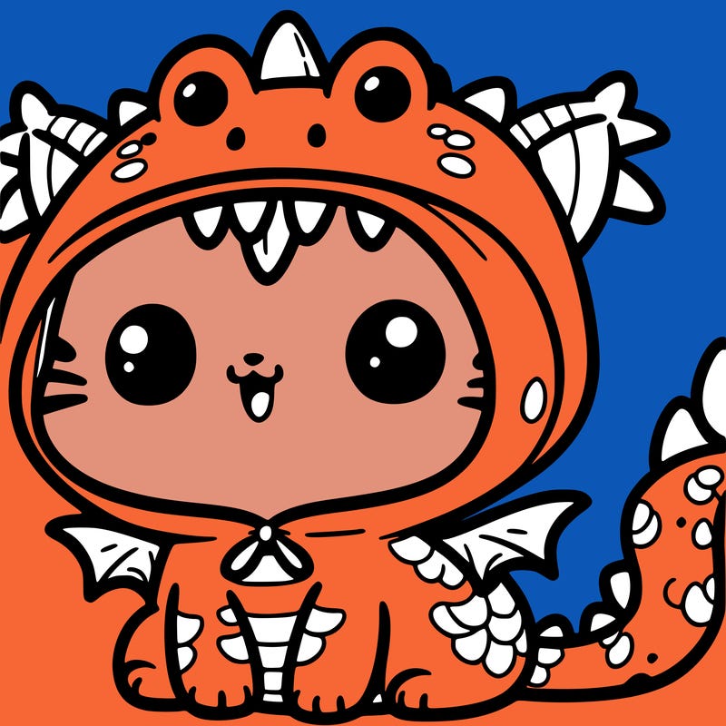 cute cat with a dragon hoodie