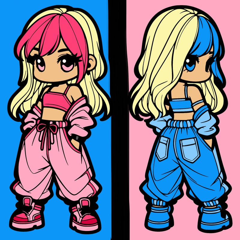 girl in crop top and baggy pants