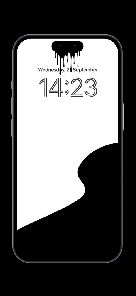 Depth Wallpaper & Live Effect - Minimalist iPhone lock screen wallpaper with a black drip effect from the dynamic island