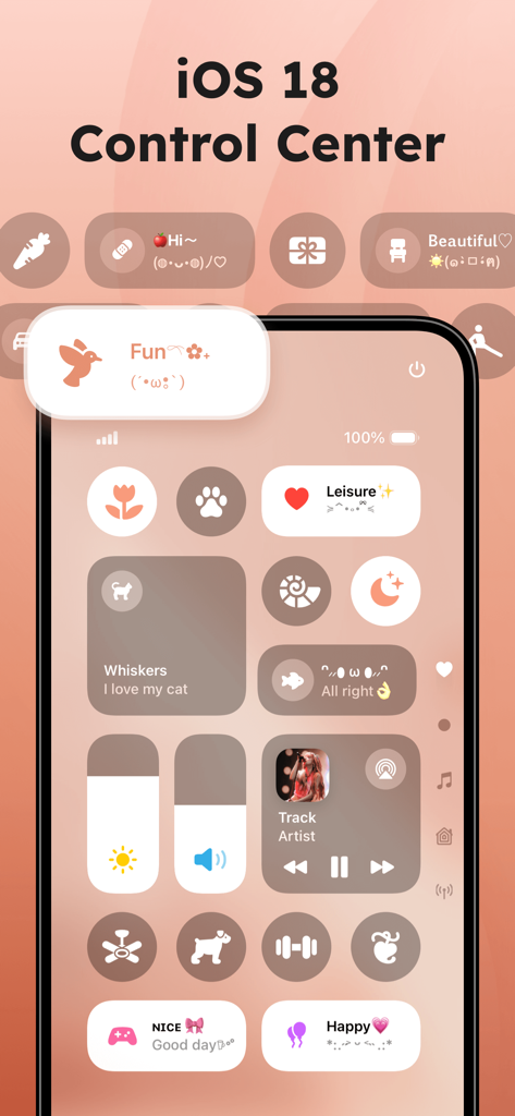 Themerella: Wallpaper & Widget - Aesthetic iOS 18 control center theme with soft colors and cute icons
