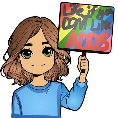 realistic girl holding up a sign