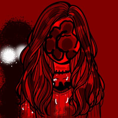 realistic girl faceless with hair