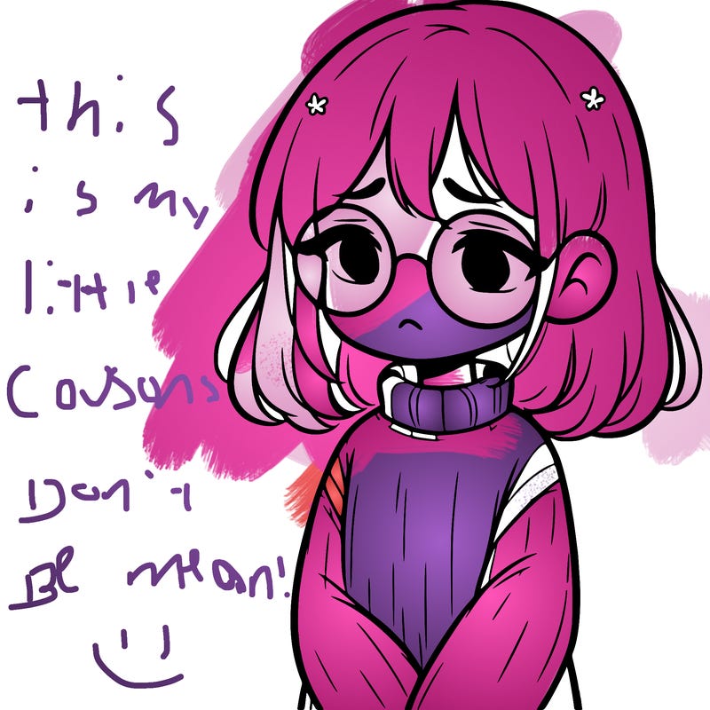 sad girl with glasses in a sweater