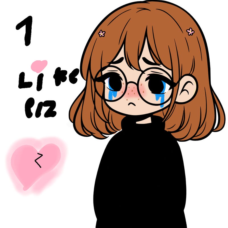 sad girl with glasses in a sweater