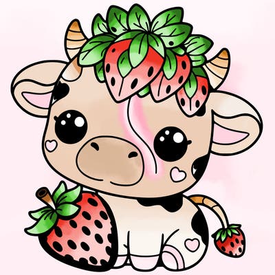 cute strawberry cow