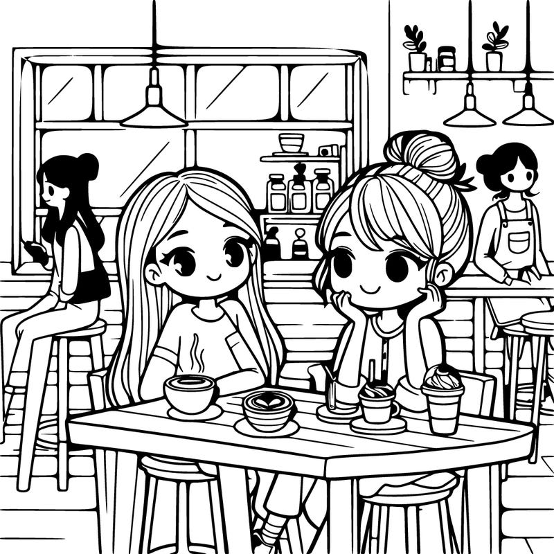 girls in coffee shop