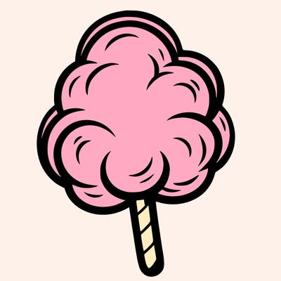 a single cotton candy