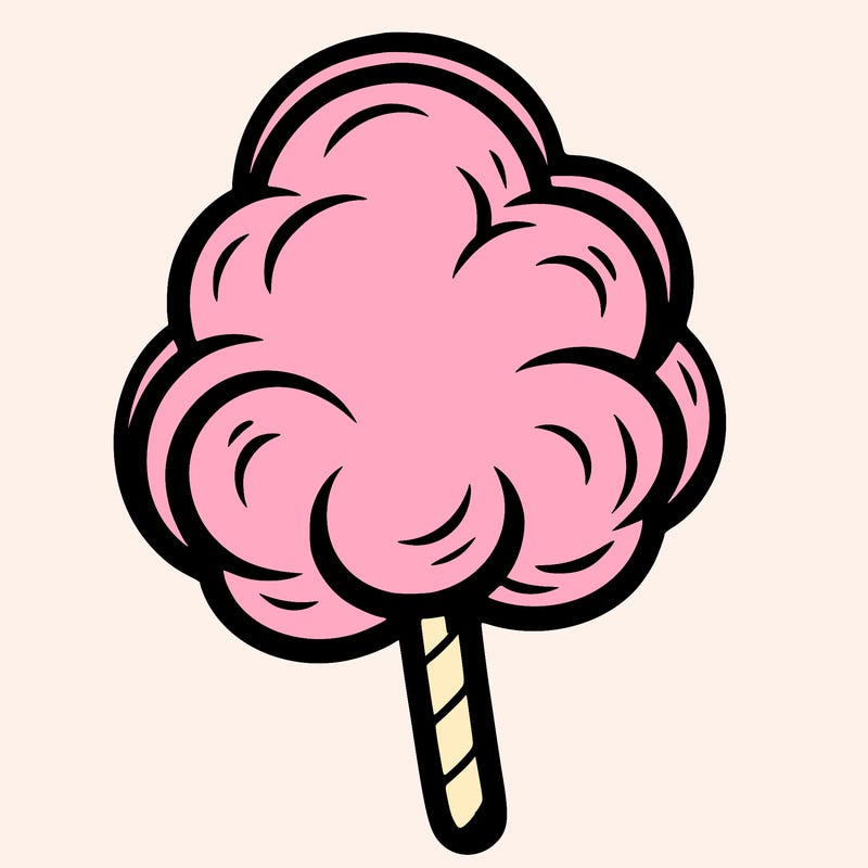 a single cotton candy