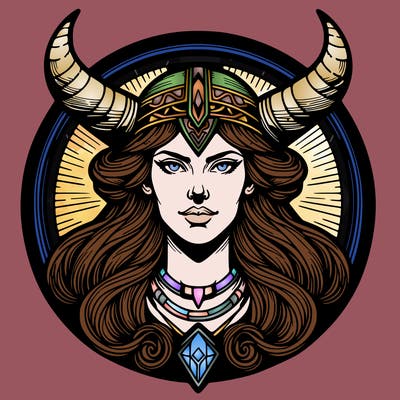 realistic valhalla goddess  symbol